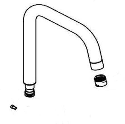 Kludi Objekta replacement spout for single basin mixer 320230575, Art. 7319305-00