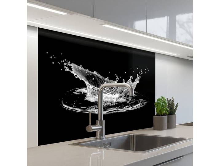 Crédence Décorative de Cuisine - Décoration Murale - Motif Eau - Splash - Eau - Noir 100x80 cm - KitchenYeah