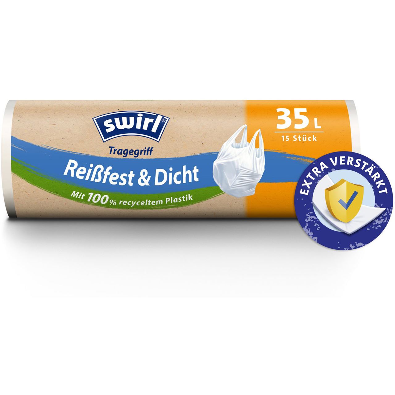 swirl Müllbeutel Reißfest & Dicht 1928 35,0 l weiß, 15 St.