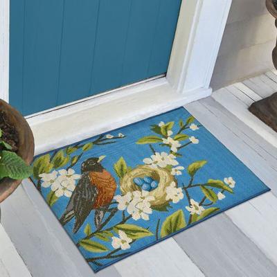 Trans Ocean Import Co Inc Robins Nest Rectangle Mat Blue, 34 x 24, Blue