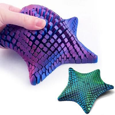 Multisell Products Hub Starfish Stress Relief Toy, Printed Articulated Visual Gift For Kids, Adults purple