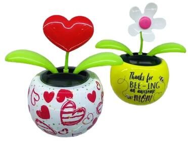 Uplift Picks Solar Powered Swinging Sunflower Bee Car Dashboard Ornament little Bee