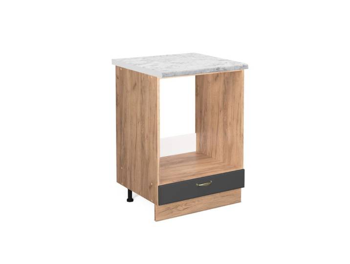 Meuble pour four Fame-Line 60cm PT Marbre Anthracite-or/Chêne de force doré Vicco 45924