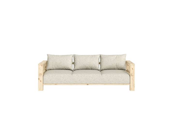 Karup Design Sofa Bare Sofa, Schlafsofa mit Boxspring, 3-Sitzer, Couch, Bettfunktion, Boxspring-Matratze mit Sprungfedern, 3 Rückenkissen, Made in Europe