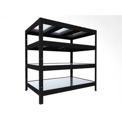 Metallregal Biedrax 45 x 120 x 120 cm, Schwarz, 4 Stahlböden verzinkt, Fachlast 150 kg pro Fachboden