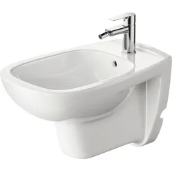 Duravit D-Code Wandbidet Compact, mit Hahnloch und Überlauf, 355 × 545 × 350 mm, Weiß hochglänzend, 2257150000