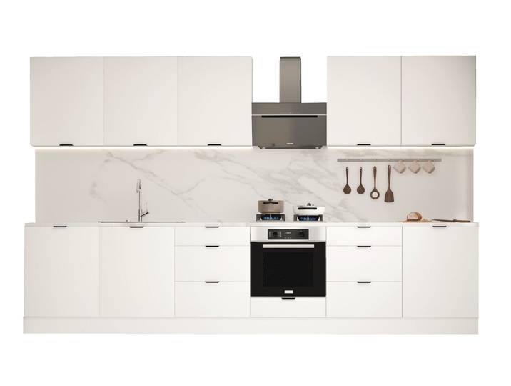 Küchenzeile – Küchenblock 360 cm Lunara – Weiß Matt