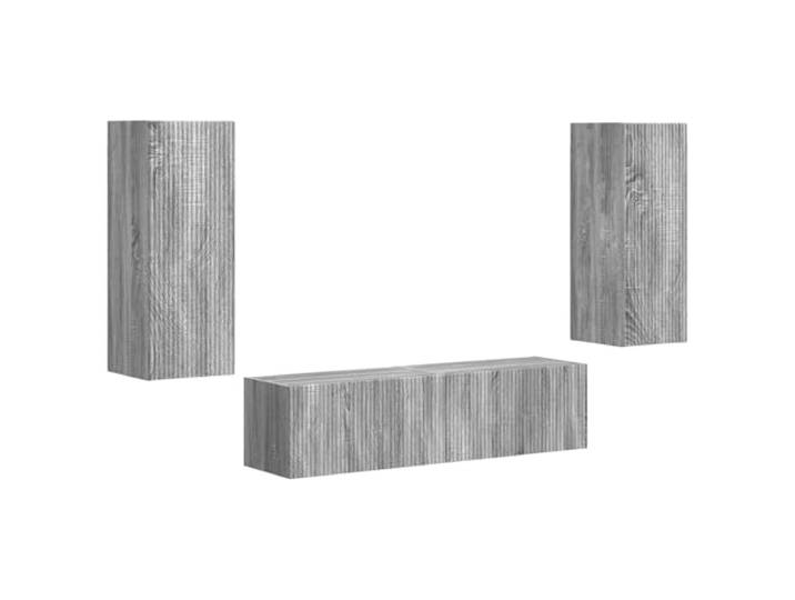 hliofuir TV Schrank Set Wandmontiert 2-Teilig Hängeboard Graues Sonoma Wandhängendes Lowboard Set in Graues Sonoma für Wohnzimmer und Flur. Flexibler Stauraum mit zwei Schränken.