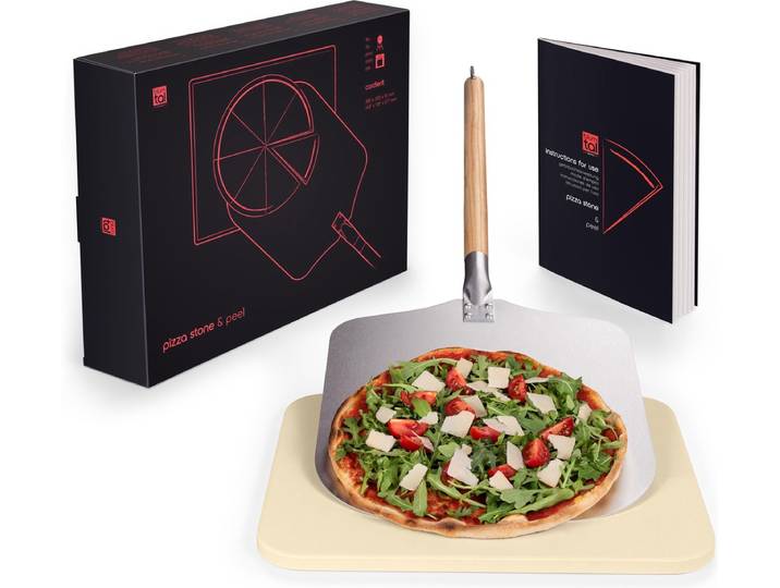Blumtal - Pizzasteen met XL Pizza Schep - Professionele Pizza Set - Cordieriet Pizza Stone
