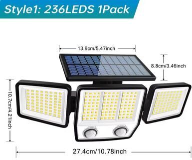 Uplift Essentials Solar Motion Sensor Outdoor Light With Adjustable Heads style1