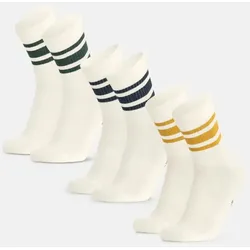 TENNIS CREW SOCKEN - 3-Pack - Offwhite/Dunkelgrün | Offwhite/Marineblau | Offwhite/Senf - 43-47