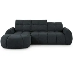 ECKSOFA Sorel Mini mit Automatisch verstellbarer Sitztiefe und Kopfstützen, links, Schwarz