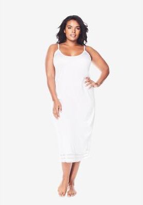 Plus Size Women's Full Slip Snip-to-Fit - Long by Comfort Choice in White (Size 2X)