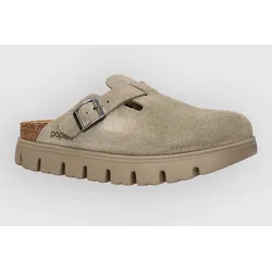 Birkenstock Boston Chunky Suede Leather Sandalen taupe Gr. 39
