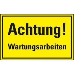 Schild I Hinweisschild Achtung! Wartungsarbeiten, Magnetfolie, 300x200mm