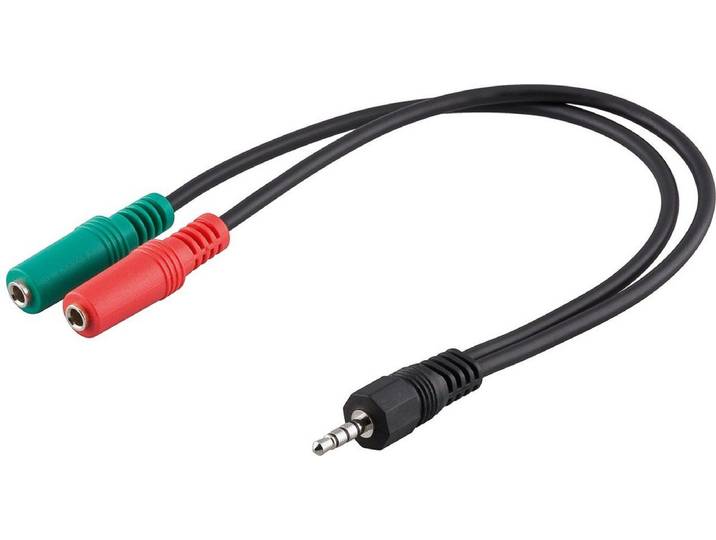 Goobay AVK 417-0030 - Kabel 3.5mm M - 2 x 3.5mm V - 0.3m Groen Rood Zwart