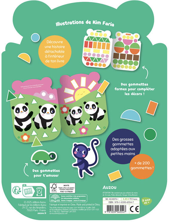 Gommettes formes : Coucou petit panda - Auzou