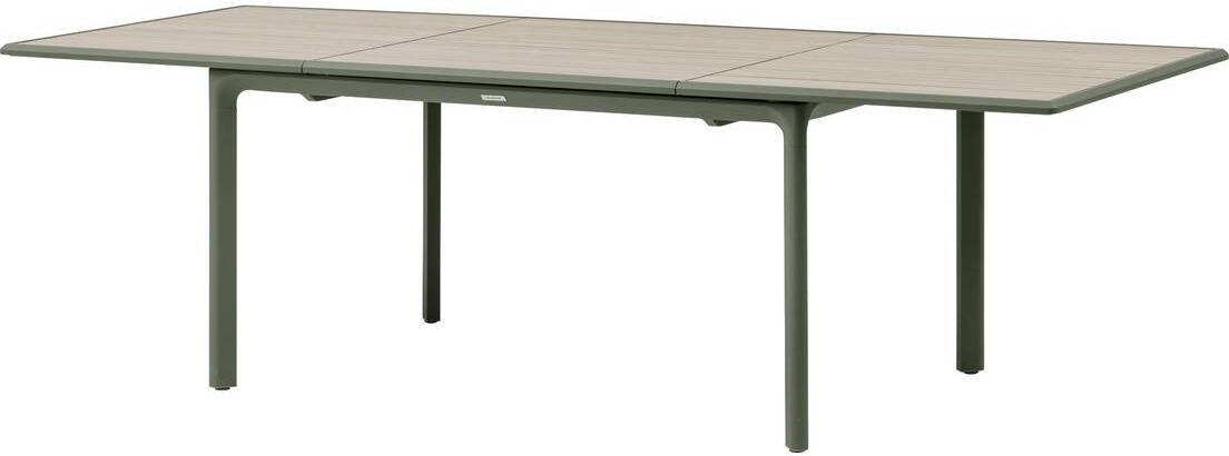 Gartentisch "dilors" holzeffekt leinen &amp lorbeergrün 10 plätze aus aluminium - Hespéride