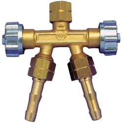Schweisskraft, Schweissgerät Zubehör, Doppelabzweigventil 1/4" rechts / Sauerstoff/Argon
