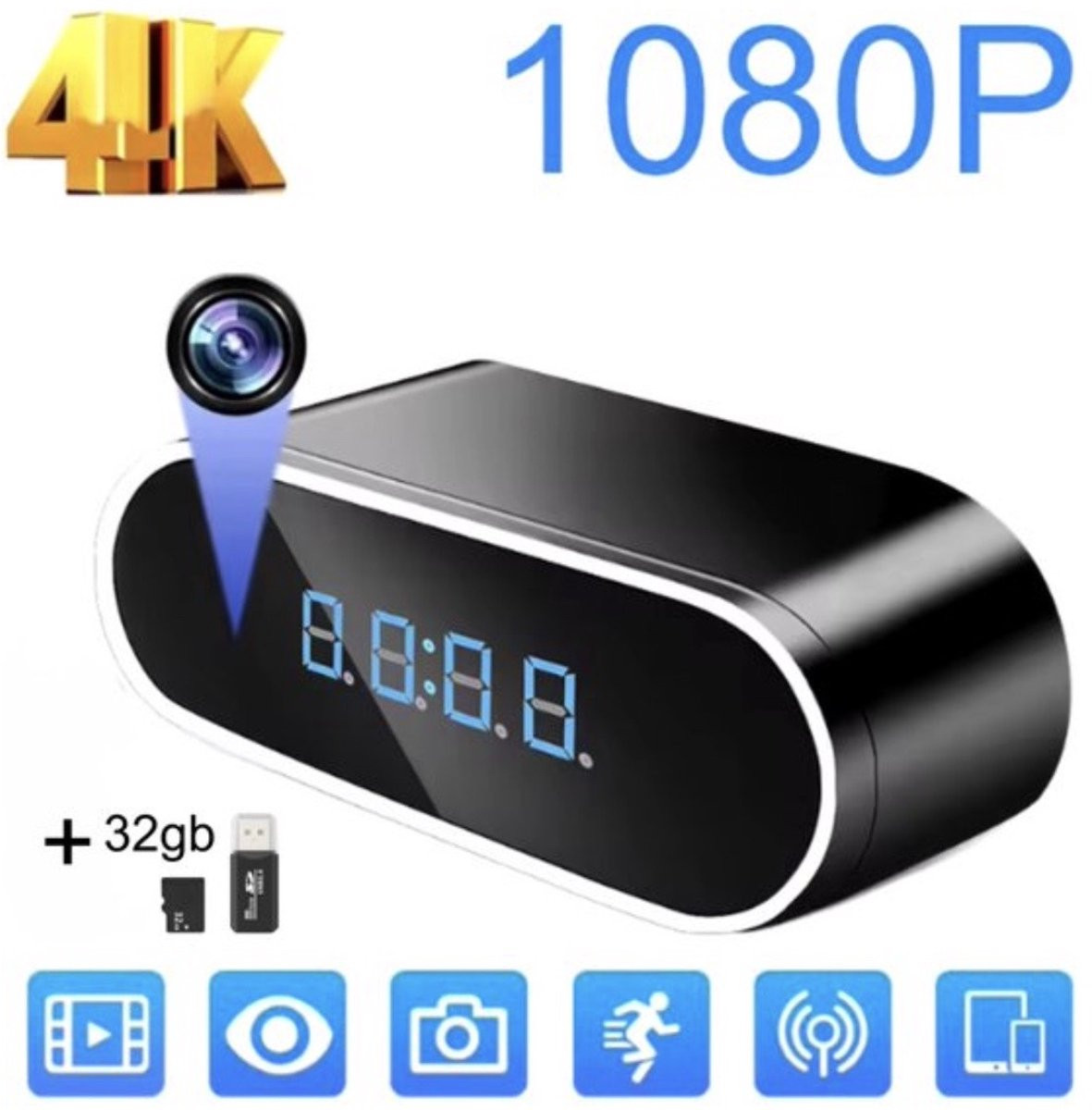 Medj HD Full HD Spycamera met ingebouwde camera en wekkerfunctie