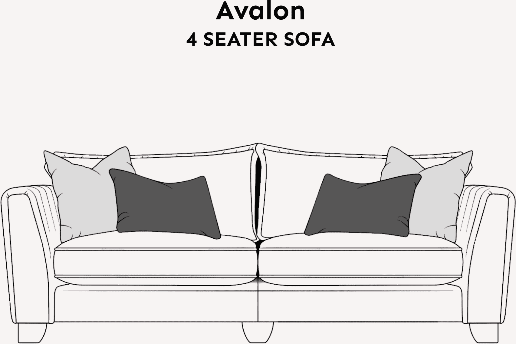 Avalon Charcoal Textured Velvet Sofa Range, 4 Seater