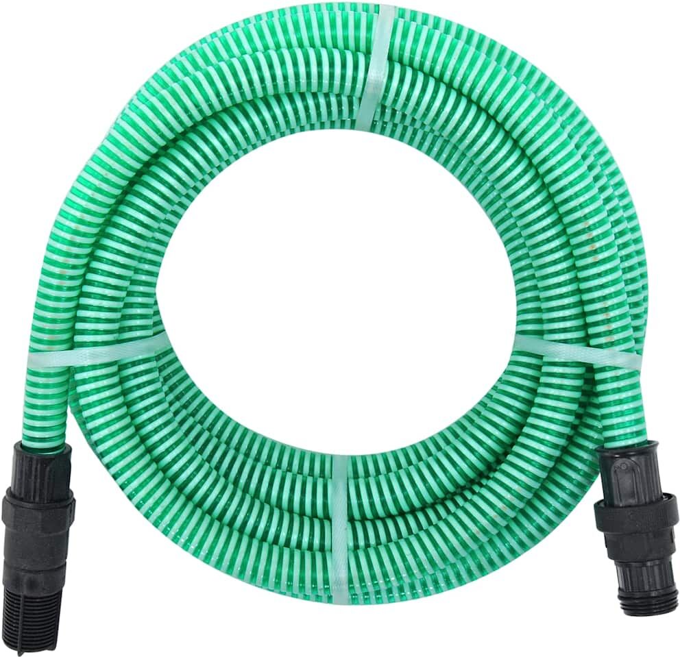 vidaXL Mangueira de sucção com conectores de PVC 1" 7 m PVC verde Verde
