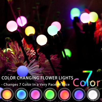 Useful Little Things 10 LED Solar Firefly Garden Lights Waterproof Outdoor Landscape Decor multicolor