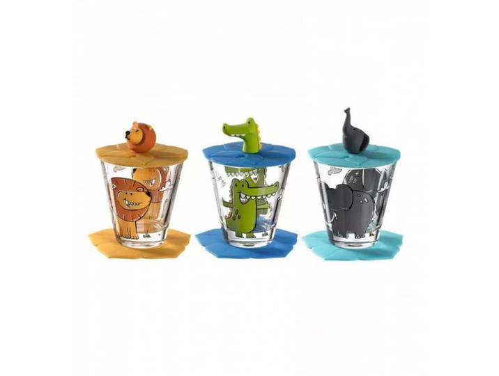 Leonardo - Trinkglas für Kinder Bambini Junge-Set, 3 Stück