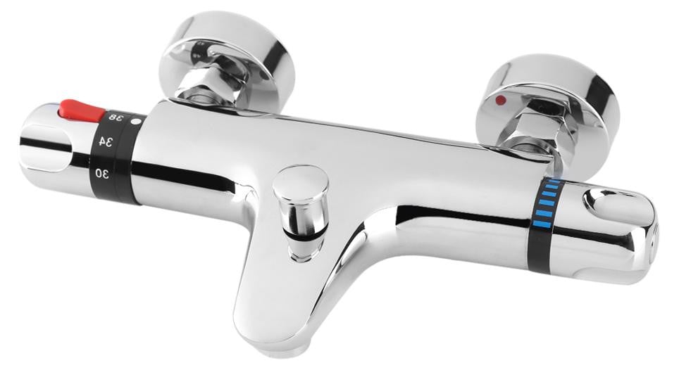 Gistuch Thermostaatkraan voor Douche en Badkamer met Sprayfunctie, Chroom, Wandmontage