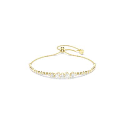Armkette SWAROVSKI "Schmuck Geschenk MESMERA Armband", gold (gelbgoldfarben, kristallweiß, kristallweiß), Armbänder, Damen, Metall, Armkette, mit Swarovski Kristall, Zirkonia (synth.)