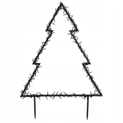 WellHome - Weihnachtsbaum-Gartenbeleuchtung mit 225 warmweißen LED-Lichtern und Metallrahmen, 72 x 100 cm
