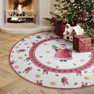 Teppich VILLEROY & BOCH "Toy's Delight Limited Edition Santa Claus", bunt (weihnachtsmann), H:3mm Ø:160cm, Polyester, Teppiche, Teppich, Limited Edition, Weihnachten, Wohnzimmer, Baumrock, Waschbar, Rund