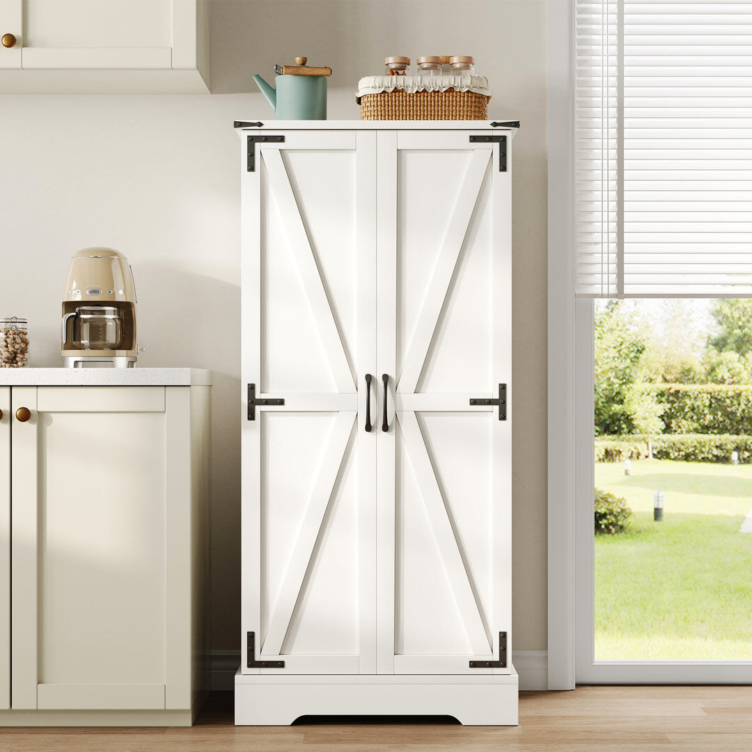 Latitude Run 128 cm H Standard Pantry / Tall Cabinet Natural 128cm H X 60cm W X 35cm D