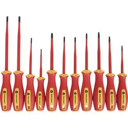 TOOLCRAFT VDE, Werkstatt, Elektrotechnik und Feinwerktechnik Schraubendreher-Set 11teilig Schlitz, Kreuzschlitz Phillips, Kreuzschlitz Pozidriv, TO-10565919