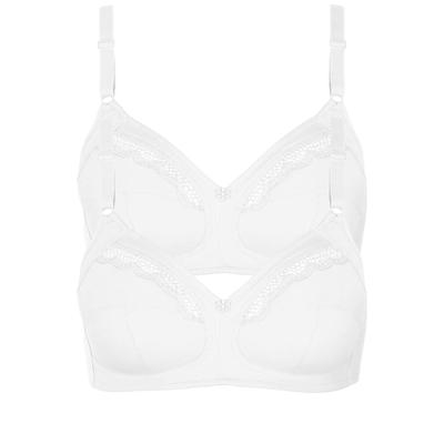 Soft-BH LISCA "2er Pack Soft BH Manja", Damen, Gr. 85, Cup C, weiß, Obermaterial: 100% Baumwolle CO., BHs Soft-BH