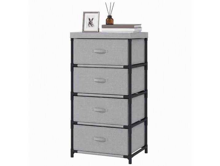 HOMCOM Kommode mit 4 Schubladen, 42 x 32 x 80 cm, Grau/Schwarz