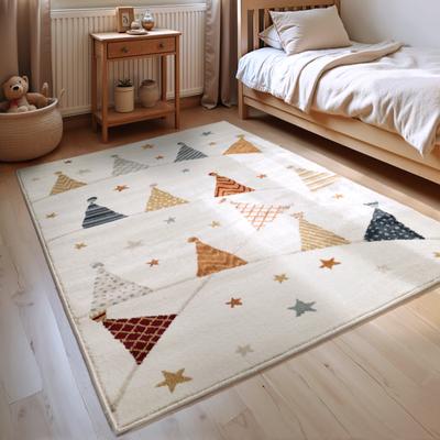 Kinderteppich HANSE HOME "Kids Party", beige (creme, multifarben), B:120cm H:8mm L:170cm, Polypropylen, Teppiche, Kinderteppich, Spielteppich, fest, Kinderzimmer, Kurzflor, Spielunterlage