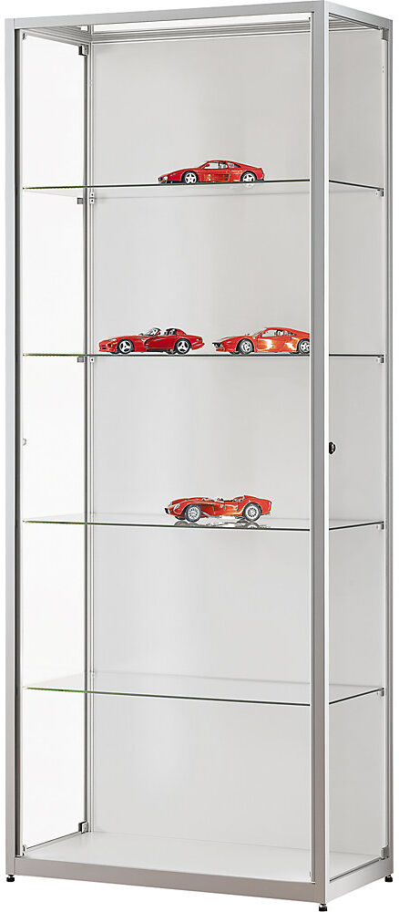 kaiserkraft Vitrine mit LED-Beleuchtung, Höhe 1984 mm, mit Drehflügeltüren, Breite 800 mm