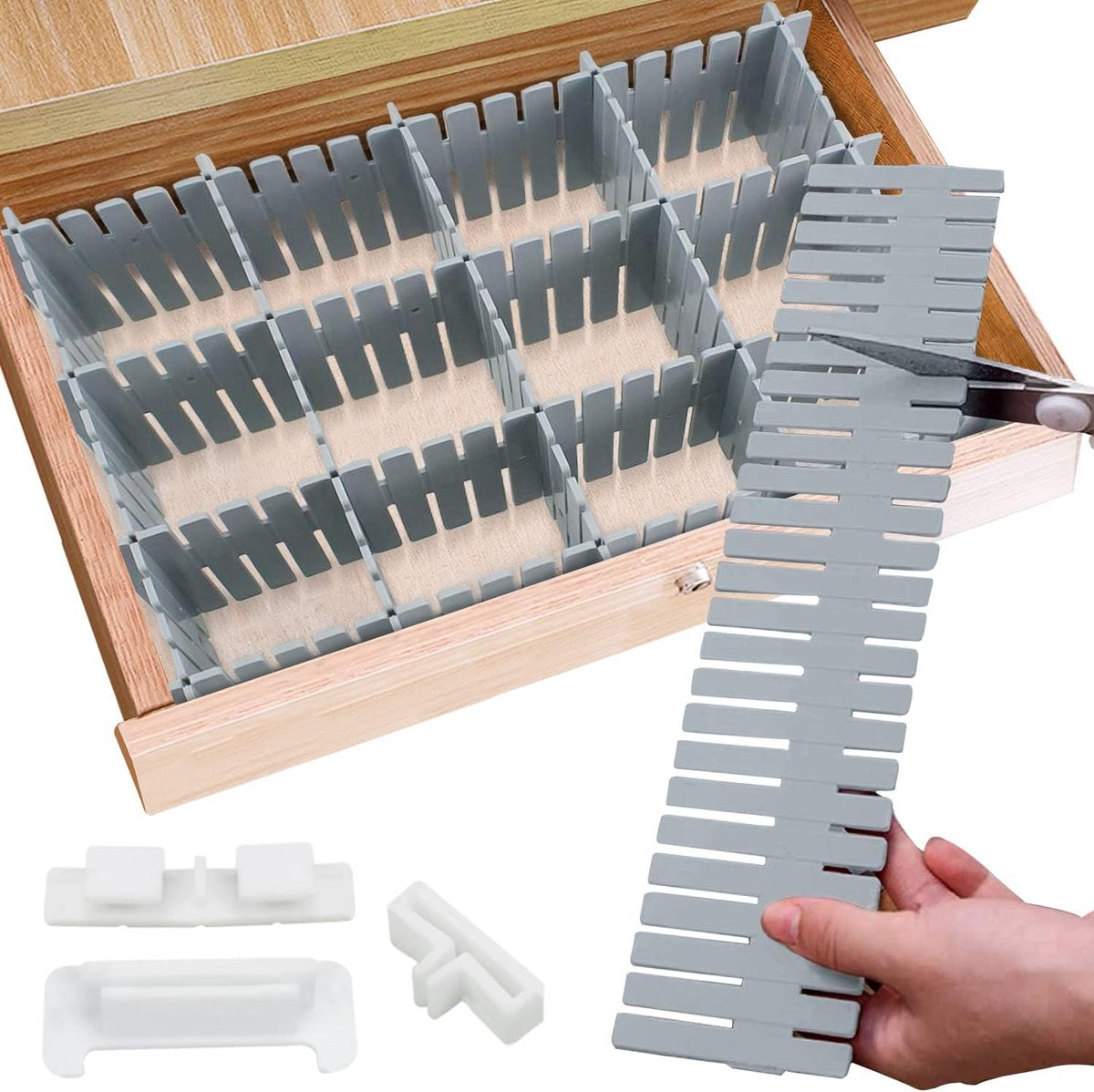 Thijox Lade-organizer 16 stuks verstelbare ladeverdeler blauw