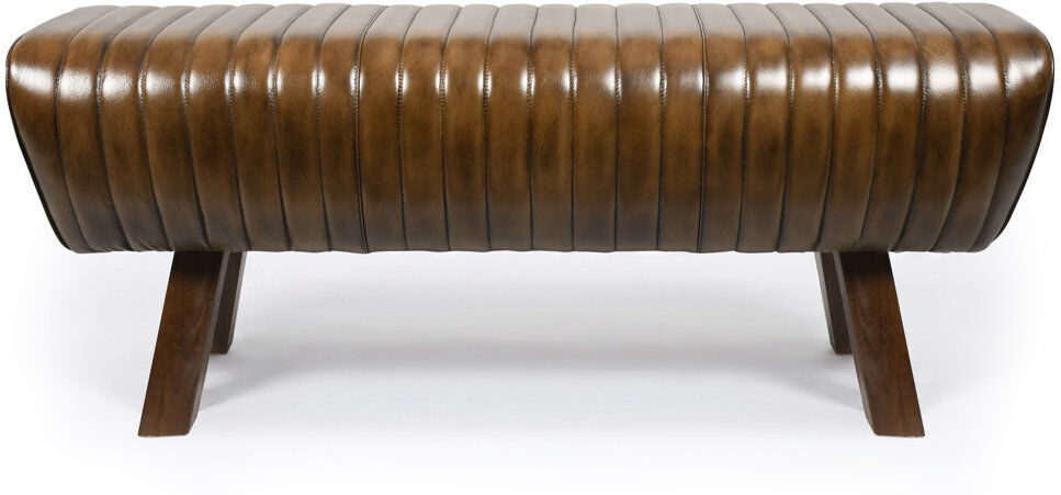 Union Rustic Leather Upholstered Bench Brown 51cm H X 120cm W X 31cm D