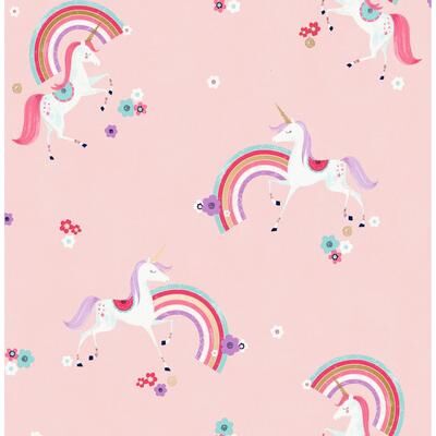 Advantage Rainbow Unicorn Pink Fantastical Wallpaper