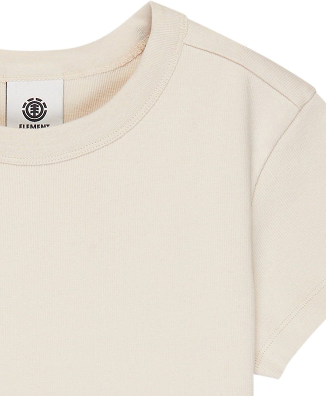 Shirttop ELEMENT "Icon Crop", Damen, Gr. S, oat milk, Obermaterial:[Hauptmaterial] 95% Baumwolle, 5% Elasthan., Tops Shirttop oat milk S