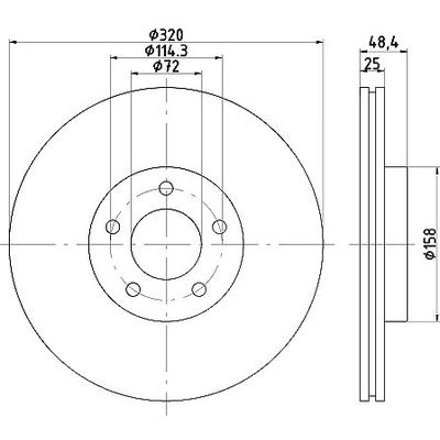 Hella 1x Bremsscheibe [Hersteller-Nr. 8DD355117-891] für Mazda