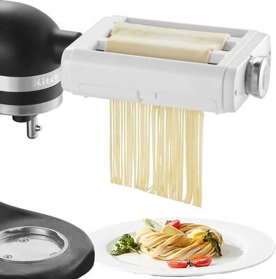 Pasta Attachment for KitchenAid Stand Mixer, Stainless Steel Pasta Roller Cutter Set Including Pasta Sheet Roller