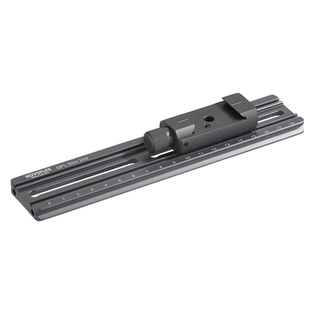 Novoflex Klemmplatte Slim 200x39mm mit montierter QMOUNT Mini (Stativ Schnellwechselplatte) (4110100673)