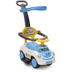 Rutschauto SMILE 3 in 1, Schubstange, Sonnendach, Fußstützen, Sicherheitsbügel blau