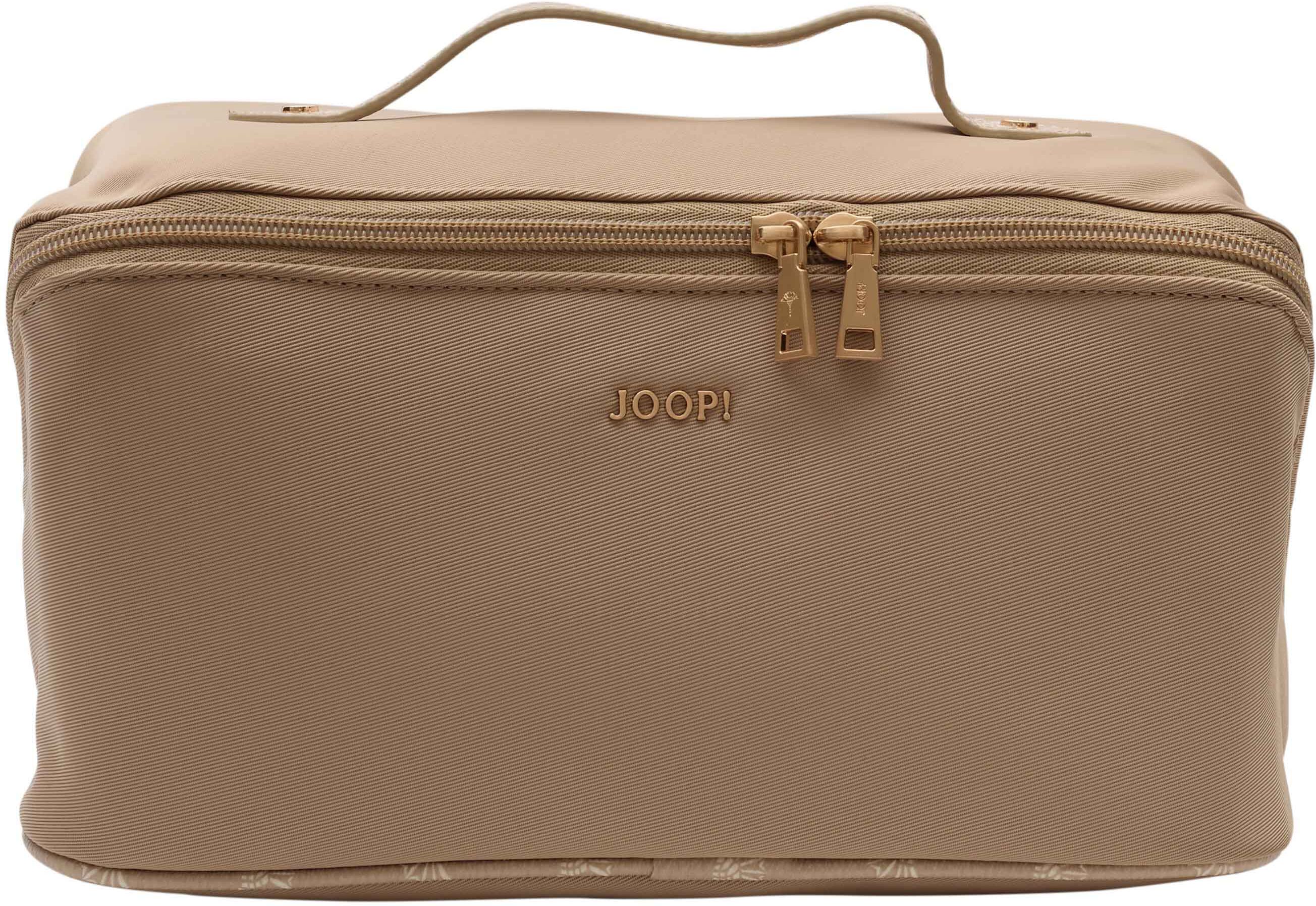 Joop! Kulturbeutel JOOP "roma zea washbag shz", Damen, Gr. B/H/T: 24cm x 12,5cm x 12,5cm, beige (sesame), Polyester, Taschen Kulturbeutel, Damen Washbag, Kosmetiktasche mit Reißverschluss