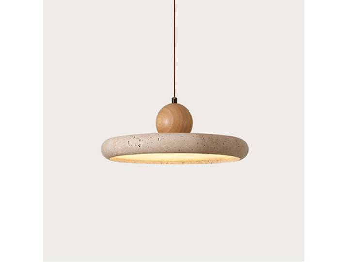 Vente chaude Wabi Sabi circulaire maison lumière décorative moderne créatif pierre naturelle hôtel chez l'habitant Restaurant pendentif LED lampes
