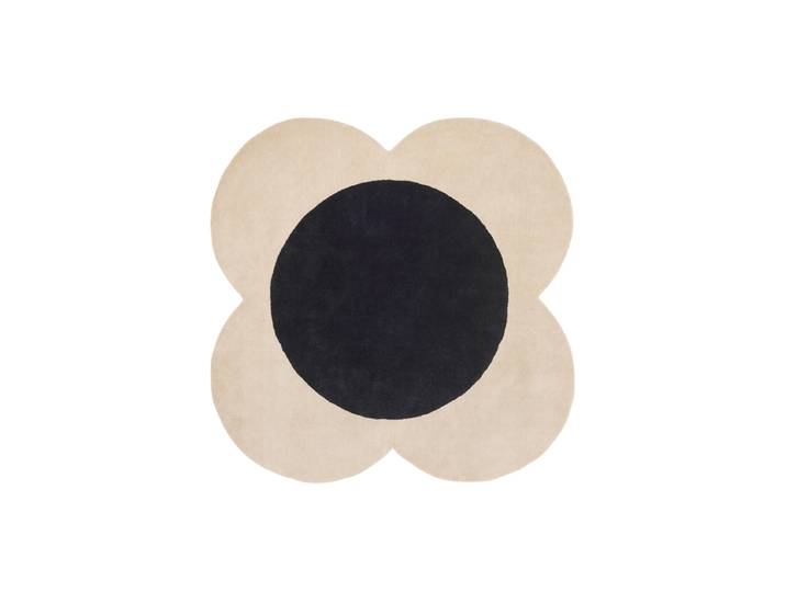 Designer Teppich „Flower Spot“ - handgetuftet, aus 100% reiner Schurwolle Ecru Ø 200 cm ORLA KIELY