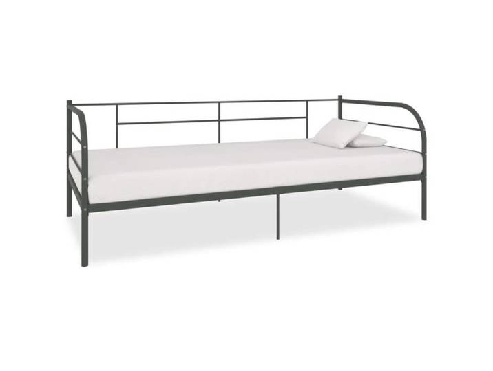 Lit Métal Gris Cadre de lit de repos Gris Métal 90 x 200 cm -[7747]
